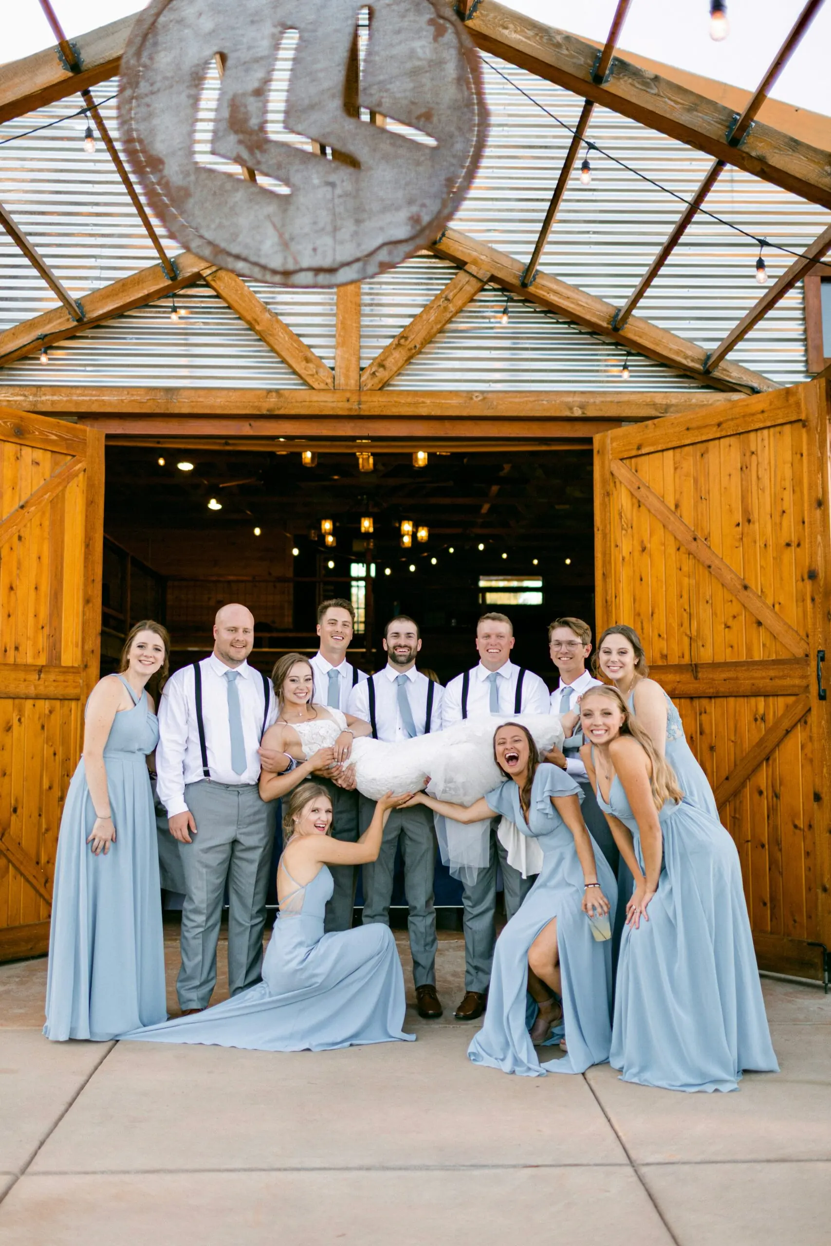 Wedding guests celebrating at a Pacific Northwest wedding venue