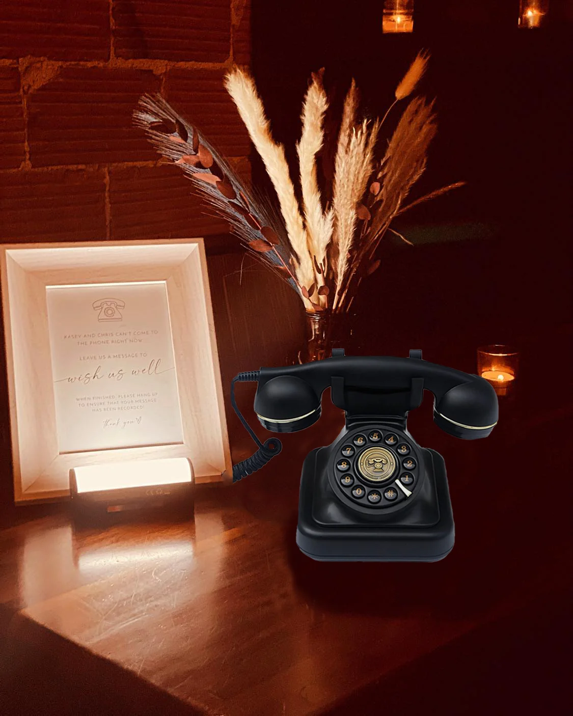 Pebble Audio Guest Book phone for wedding guests to leave recorded messages