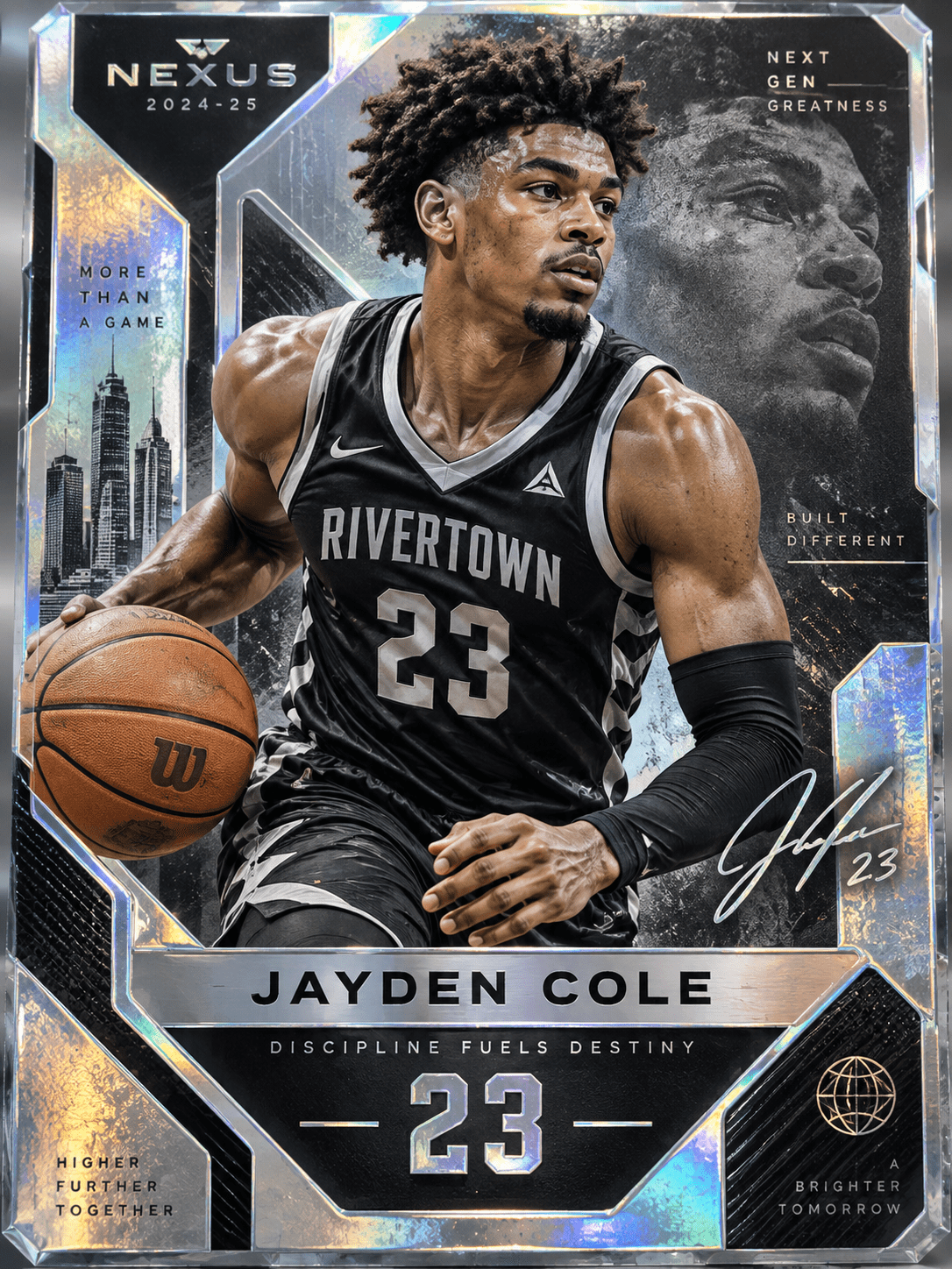 Basketball trading card photo booth example from Pebble Photo Booths