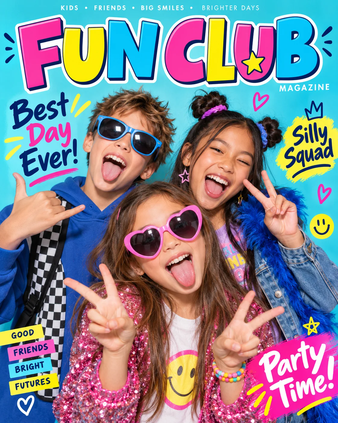 Magazine cover photo booth for children's events