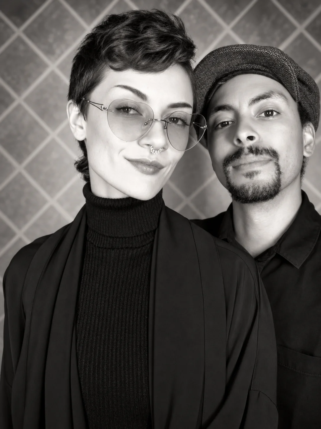 Black and white glam portrait from Pebble Photo Booths