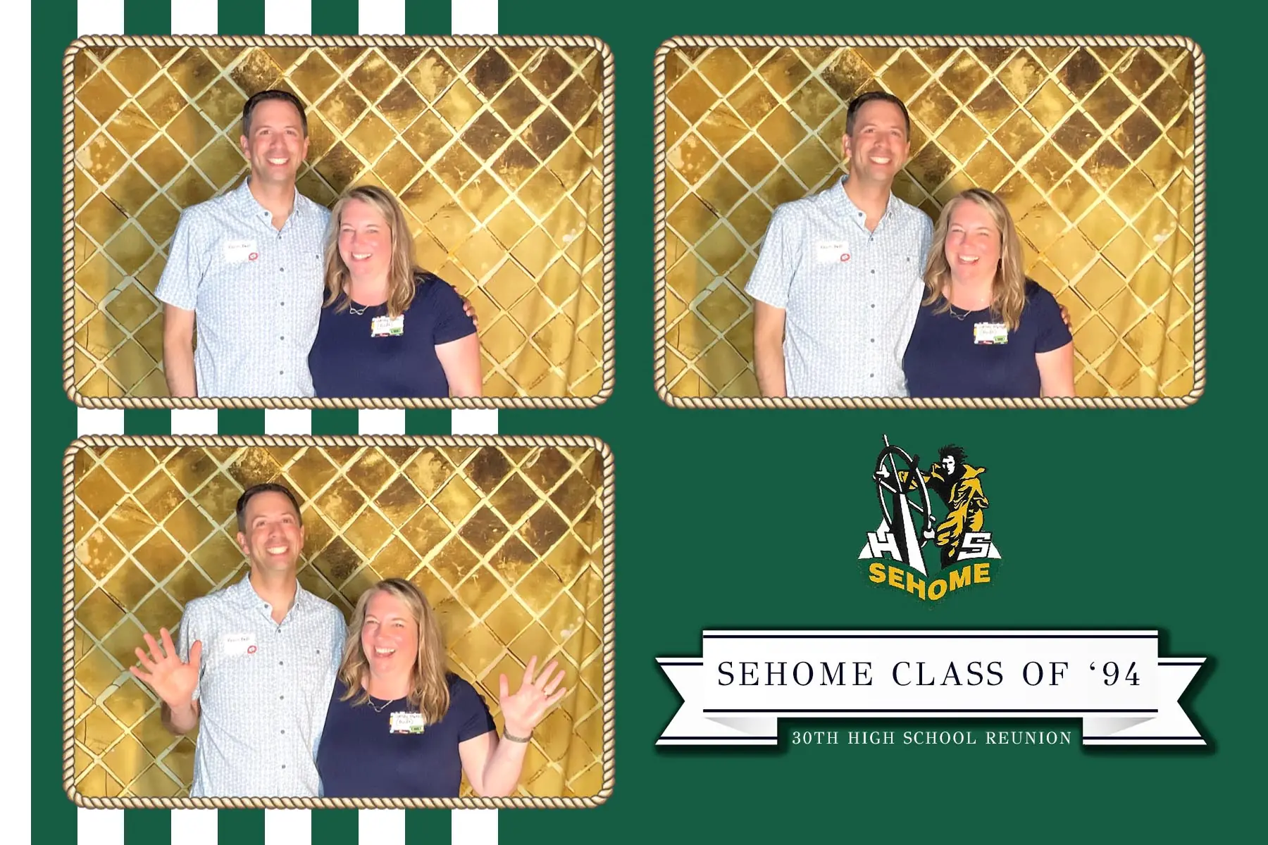 Customized photo booth graphics for a school event