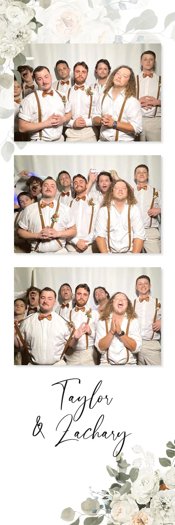 Customized photo booth strip layout from Pebble Photo Booths