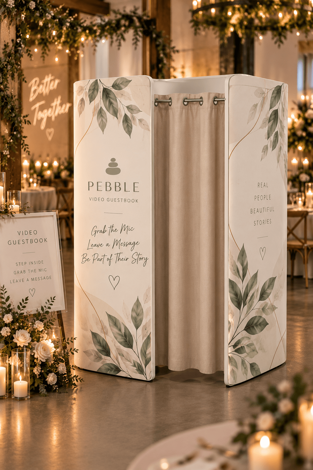 Pebble Video Guestbook Booth wedding confessional experience