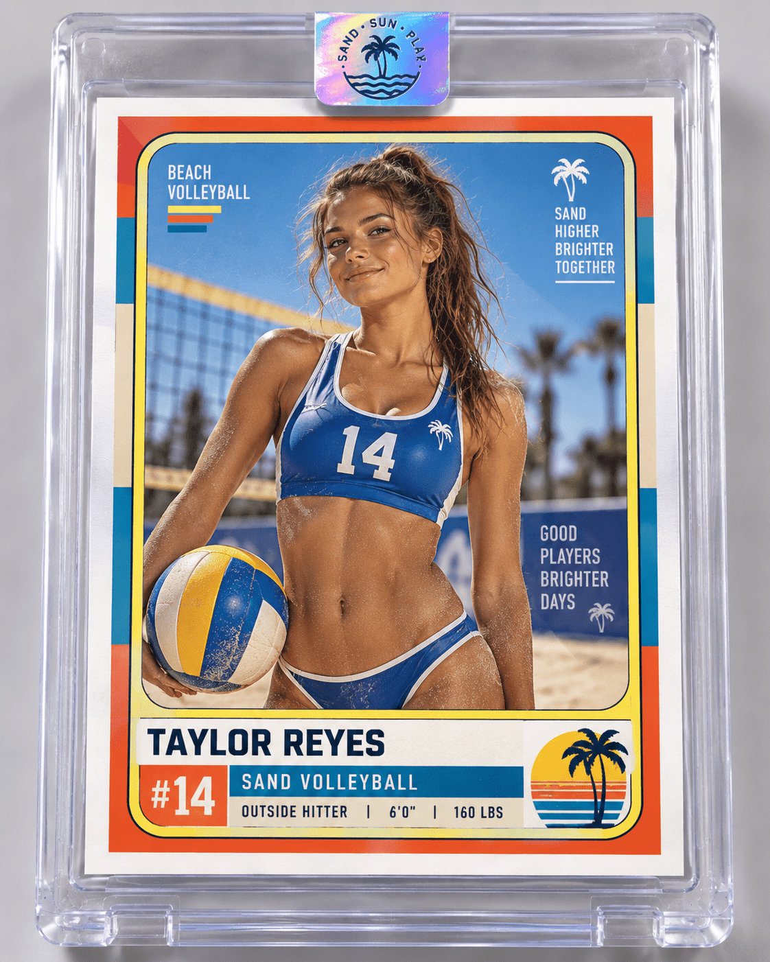 Custom volleyball trading card photo booth experience