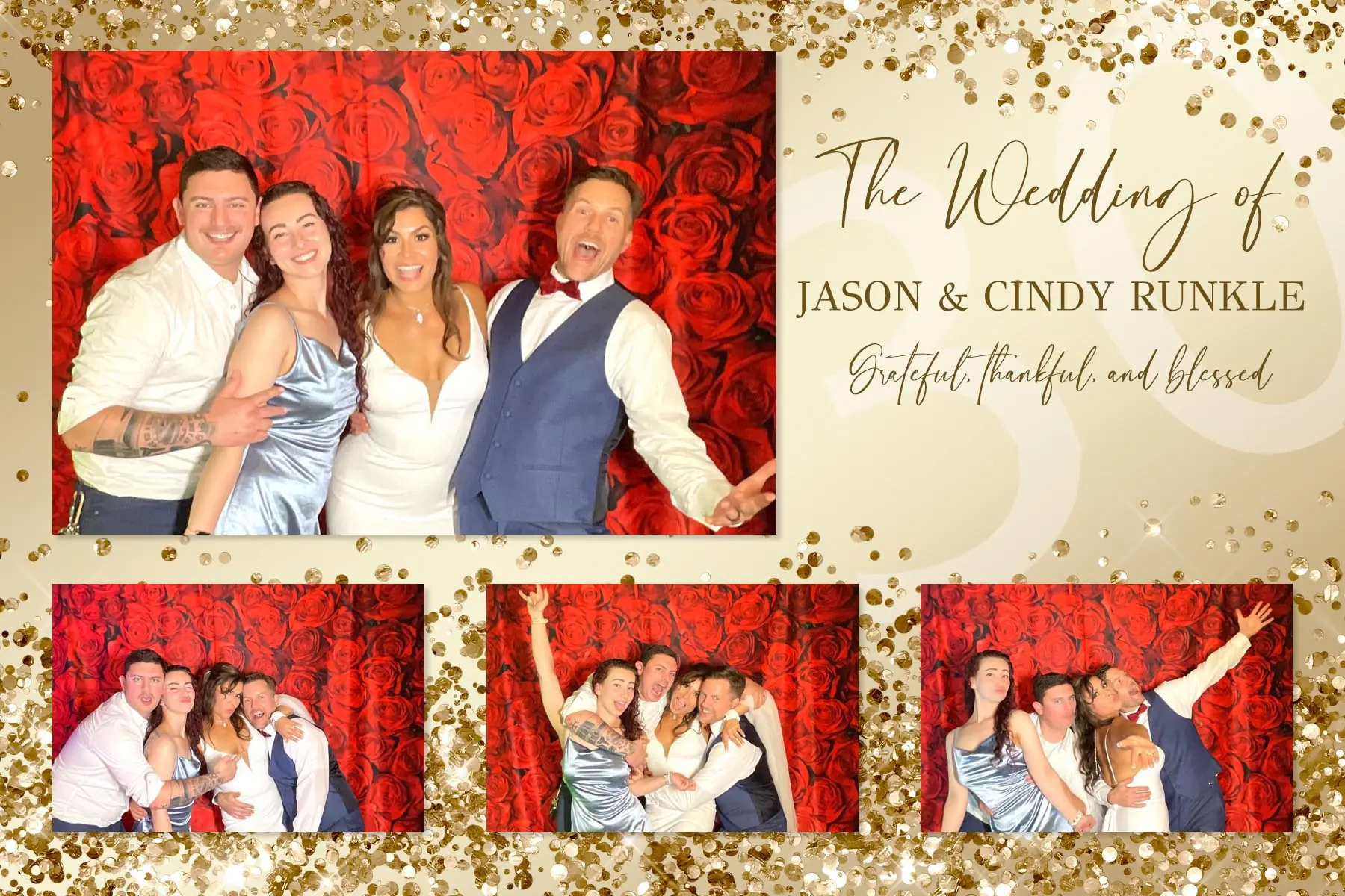 Customized wedding photo booth template from Pebble Photo Booths