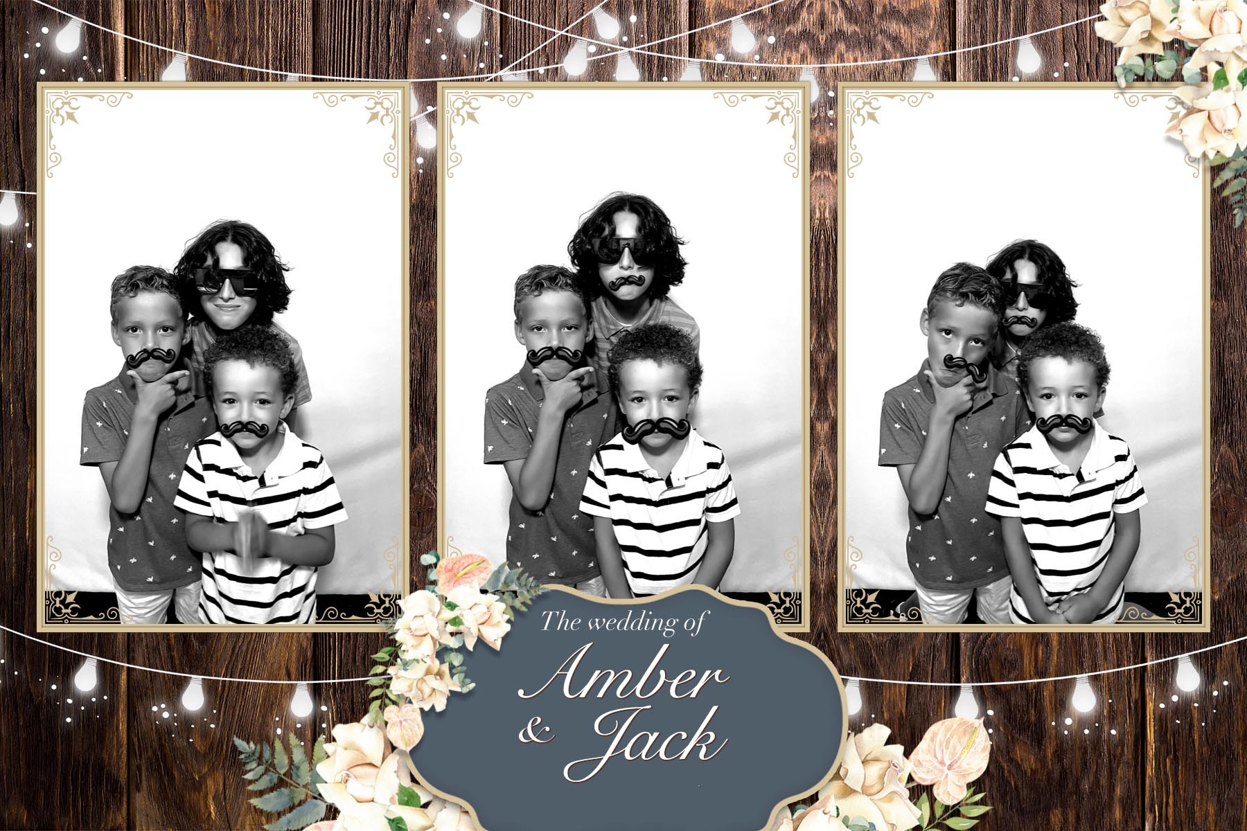 Wedding photo booth guests at Edison Square Tacoma Washington