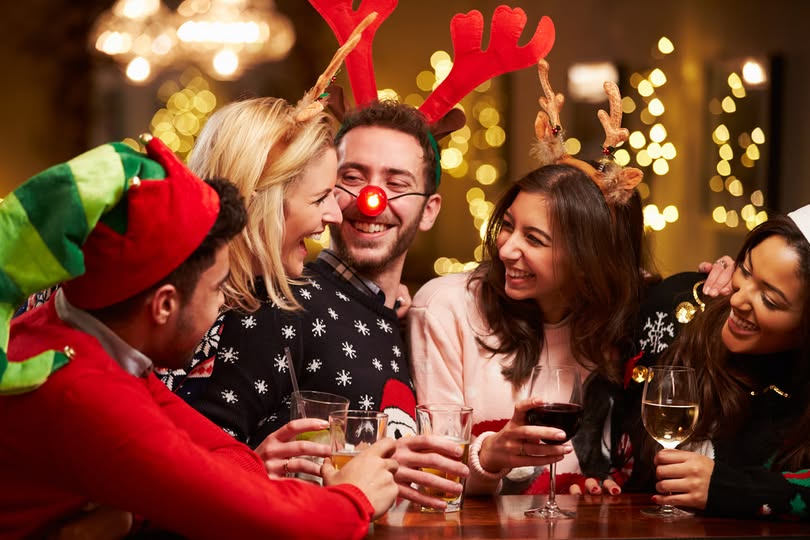 Holiday photo booth Portland experience at a festive seasonal event
