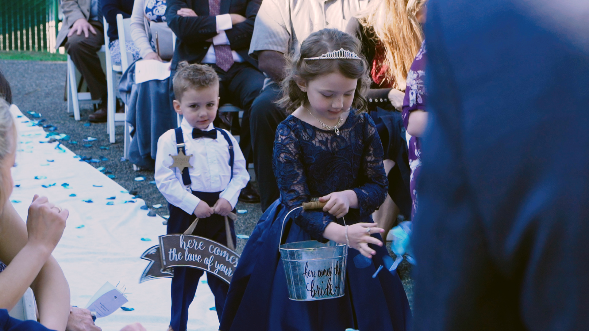 Screen capture from a Pebble wedding video